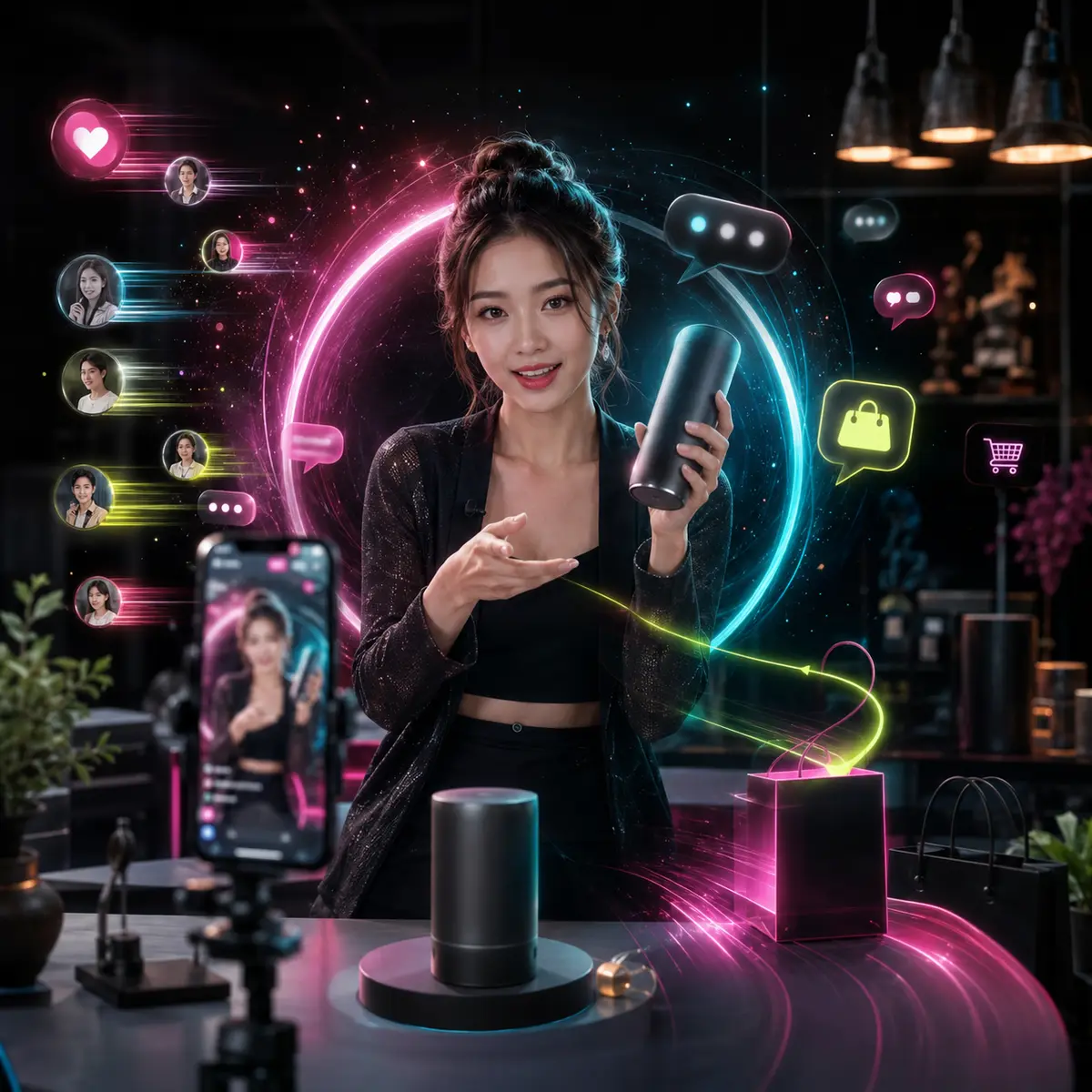 TikTok Shop Creative Commerce Engine — independent prompt artwork
