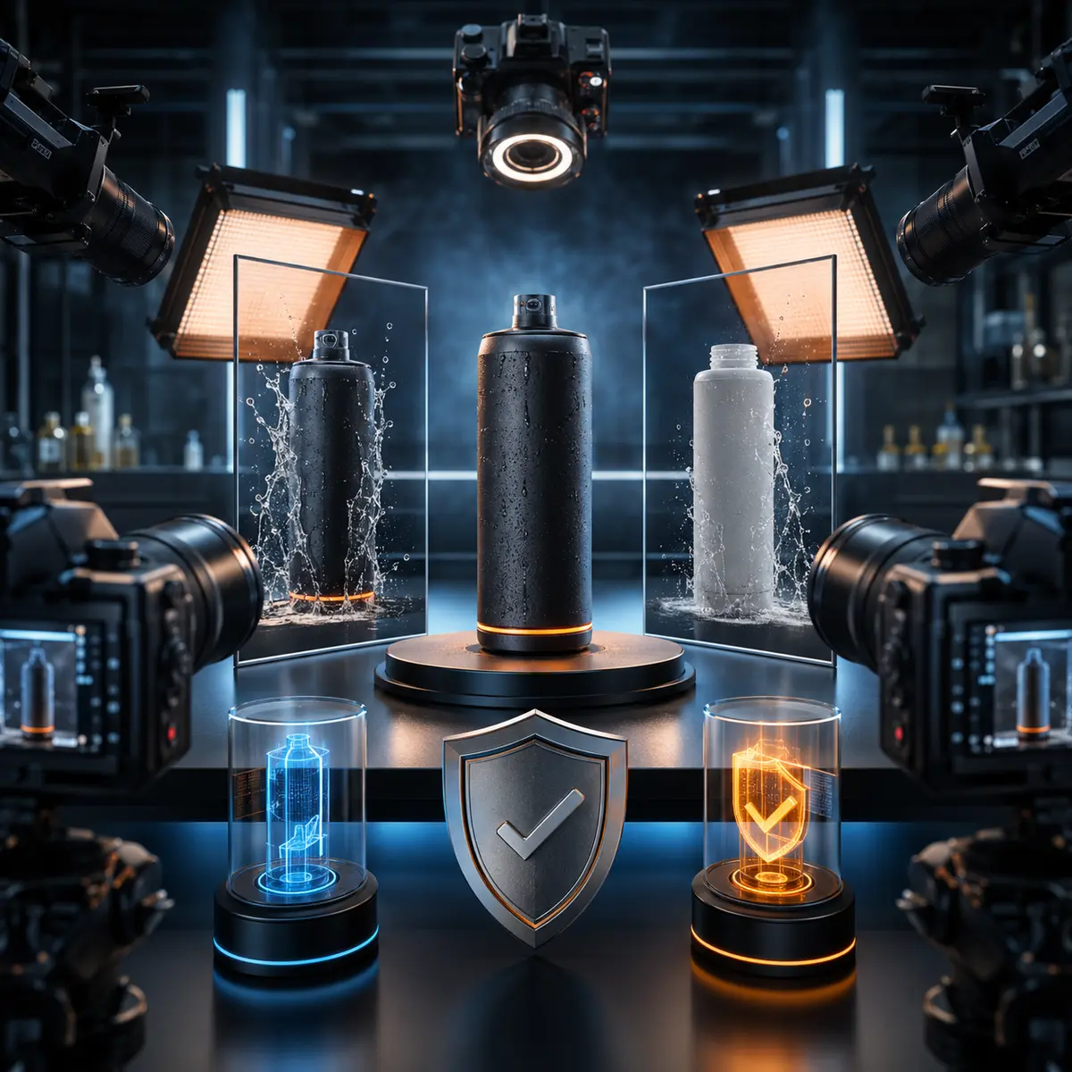 Product Demonstration Proof Ad System — independent prompt artwork